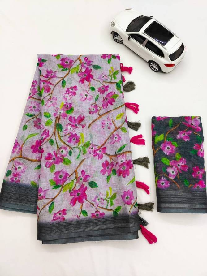 MG 200 Linen Digital Printed Daily Wear Sarees Wholesale Price In Surat